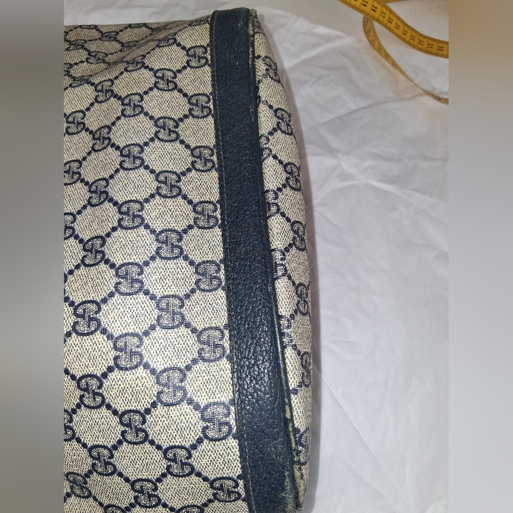 Gucci Authentic, Vintage Blue & Beige Monogram Shoulder Bag  (No Strap) - Picture 6 of 12
